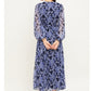 Rajwada Blue Rayon Stitched Printed Indo Western Dress For Women