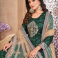 Rajwada Green Tafeta Embroidered Semi stitched Kurta Set For Women