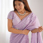 Rajwada Pink Crushed Tissue Embroidered Saree With Unstitched Blouse For Women