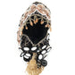 Rajwada Black And Gold Embroidered Potli Bag with Tassels For Women