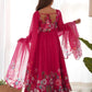 Rajwada Pink Georgette Printed Stitched Kurta Set For Women