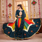 Rajwada Multicolor Viscose Cotton Embroidered Semi-Stitched Lehenga Choli For Women