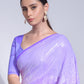 Rajwada Purple Embellished Georgette Saree With Unstitched Blouse For Women