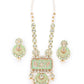 Rajwada Green Beads And Kundan Embellished Long Neck Piece For Women