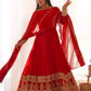 Rajwada Red Georgette Embroidered Stitched Gown For women
