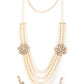 Rajwada Off White Faux Pearls Embellished Long Neck Piece For Women