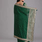 Rajwada Green Embroidered Georgette Saree With Unstitched Blouse For Women