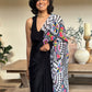 Rajwada Black And White Georgette Printed Saree For Women