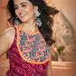 Rajwada Maroon Printed Rayon Stitched Kurti For Women