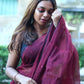 Rajwada Maroon Cotton  Saree  With Unstitched Blouse for Women