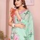 Rajwada Pista Cotton Linen Solid Printed Saree For Women