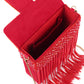 Rajwada Women Red Beaded Clutch Bag With Tassels