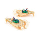 Rajwada Women White And Green Peacock Bridal Long Necklace Set With Earrings