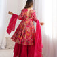 Rajwada Pink Silk Blend Printed Stitched Kurta Set For Women