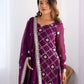 Rajwada Purple Georgette Embroidered Kurta Set For Women