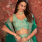 Rajwada Sea Green Net Embellished Semi Stitched Lehenga With Unstitched Blouse for Women