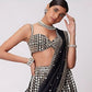 Rajwada Black Organza Silk Embellished Semi-Stitched lehenga For Women