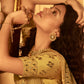 Rajwada Mustard Embroidered Organza Semi Stitched Lehenga With Blouse For Women