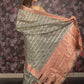 Rajwada Grey Silk Blend Woven Saree with Unstitched Blouse for Women