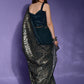 Rajwada Teal Embellished Georgette Saree With Unstitched Blouse For Women