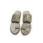 Rajwada Beige Velvet Embellished Heels For Women