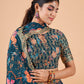 Rajwada Women Teal Printed And Embroidered Semi Stitched Lehenga With  Unstitched Blouse