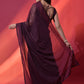 Rajwada Wine Embellished Georgette Saree With Unstitched Blouse For Women