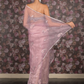 Rajwada Lilac Organza Embroidered Saree Without Blouse For Women