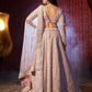 Rajwada Pink Silk Blend Embroidered Semi-Stitched Lehenga For Women