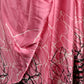 Pink Satin Crepe Digital Print Saree With Unstitched Blouse