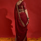 Rajwada Maroon Embroidered Georgette Saree With Unstitched Blouse For Women