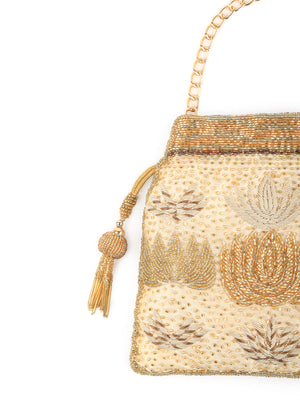 Rajwada Women Golden Bright Potli Bag