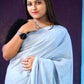 Rajwada Light Grey Cotton  Saree  With Unstitched Blouse for Women