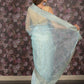 Rajwada Light Blue Organza Embroidered Saree With Unstitched Blouse For Women