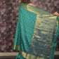 Rajwada Blue and Green Silk Blend Double Shaded Woven Saree with Unstitched Blouse for Women