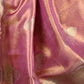 Purple Satin Nylon Woven Saree With Unstitched Blouse