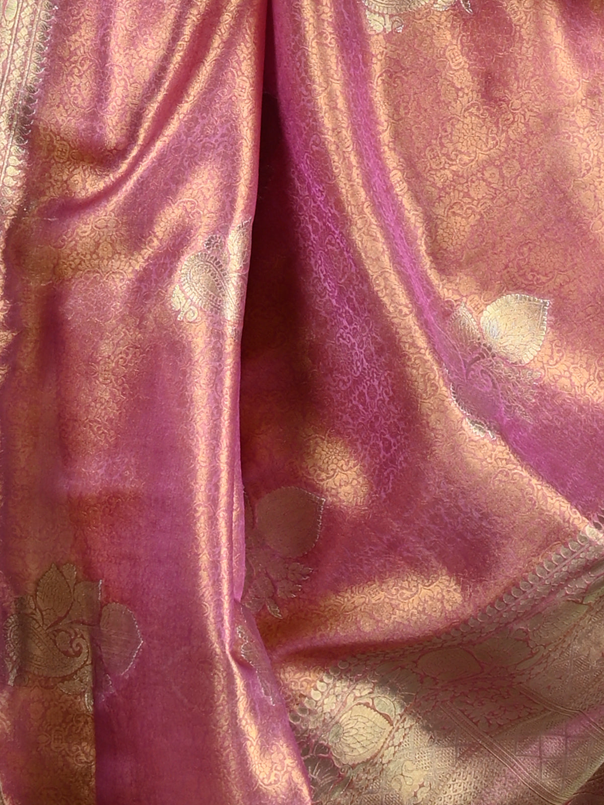 Purple Satin Nylon Woven Saree With Unstitched Blouse