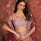 Rajwada Pink Net Embellished Semi Stitched Lehenga With Unstitched Blouse for Women