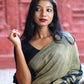 Rajwada Green Cotton  Saree  With Unstitched Blouse for Women
