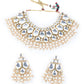 Rajwada White Beads And Kundan Embellished Choker Set For Women