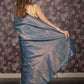 Rajwada Teal Silk Blend Woven Saree with Unstitched Blouse for Women