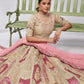Rajwada Gold Organza Embellished Semi-Stitched Lehenga With Unstitched Blouse For Women