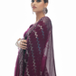 Rajwada Women Purple Georgette Saree With Unstitched Blouse