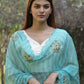 Rajwada Light Blue Embroidered Simmar Saree with Unstitched Blouse for Women