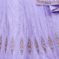 Rajwada Purple Georgette Embellished Semi Stitched Lehenga With Unstitched Blouse for Women