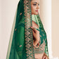 Rajwada Green Net Embellished Semi Stitched Lehenga With Unstitched Blouse for Women