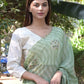 Rajwada Light Green Embroidered Simmar Saree with Unstitched Blouse for Women