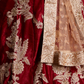 Rajwada Women Maroon Embroidered Semi Stitched Lehenga With Unstitched Blouse