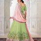 Rajwada Green Georgette Embroidered Semi Stitched Lehenga With Unstitched Blouse for Women