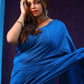 Rajwada Blue Cotton  Saree  With Unstitched Blouse for Women